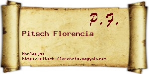 Pitsch Florencia névjegykártya